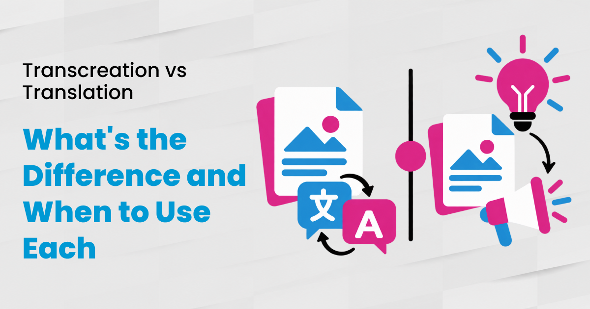 Transcreation vs translation comparison showing what each workflow changes and how it is priced